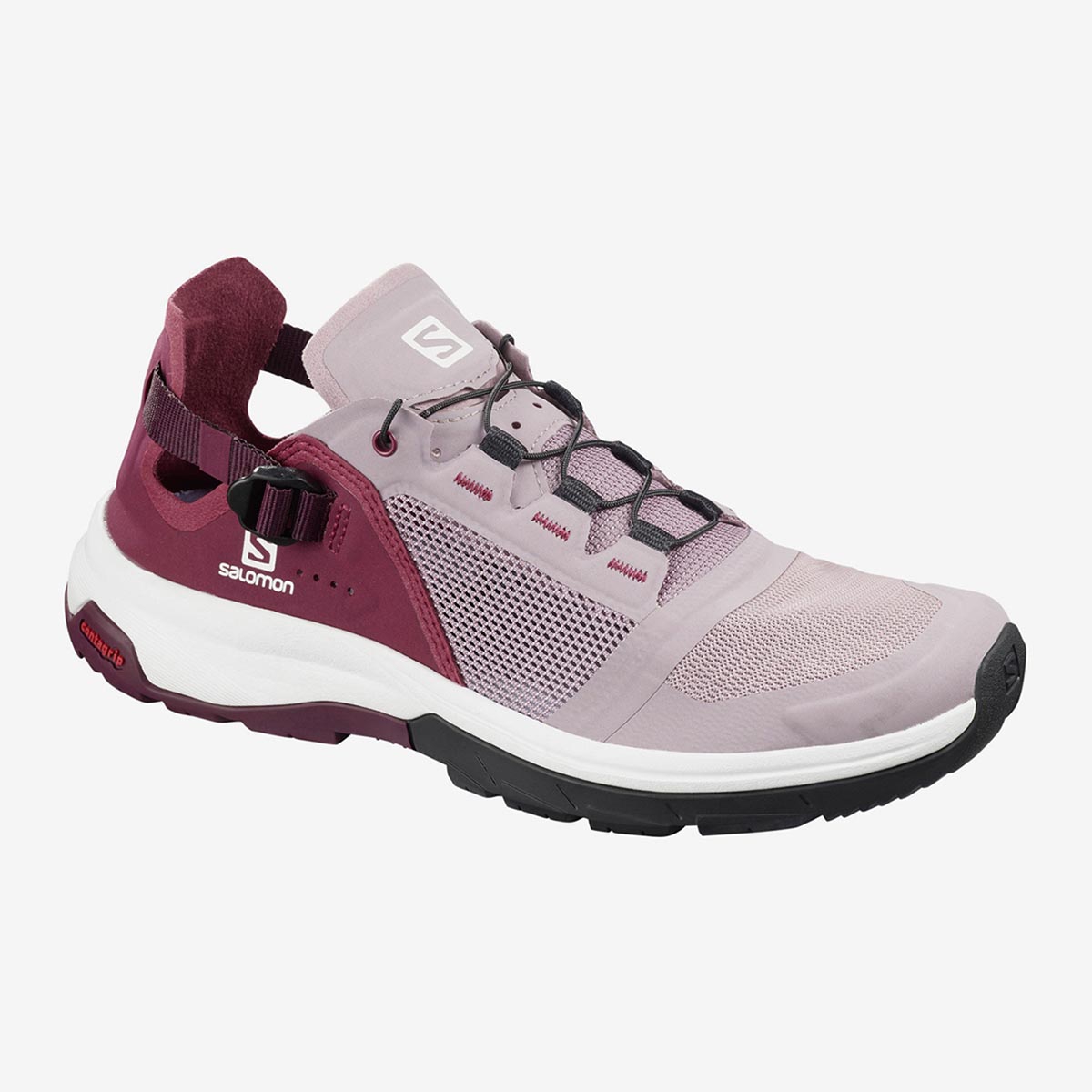 Купить Кроссовки Salomon TECH AMPHIB 4 W Quail/Rhododendron/Wine Tasting по  цене 9190руб. с доставкой на дом* в интернет-магазине Спортик