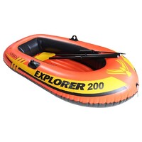 Лодка Explorer 200, 2 местная, 185 х 94 х 41 см до 95 кг, вёсла, насос - Спортик - магазин велосипедов и спортивных товаров