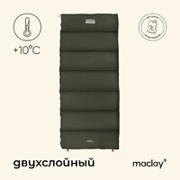 Спальный мешок maclay camping summer, одеяло, 2 слоя, правый, 220х90 см, +10/+25°С - Спортик - магазин велосипедов и спортивных товаров