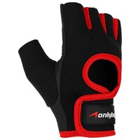 Перчатки спортивные ONLYTOP цвет чёрный/красный - Спортик - магазин велосипедов и спортивных товаров