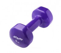 Гантель виниловая STARFIT 5,0кг DB-101 фиолетовая - Спортик - магазин велосипедов и спортивного инвентаря
