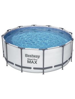 Бассейн каркасный Bestway Steel Pro MAX  366×122 см фильтр-насос лестница тент круглый - Спортик - магазин велосипедов и спортивных товаров