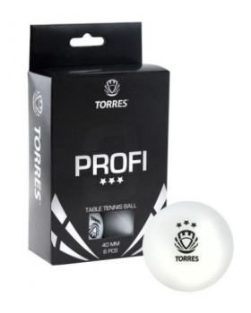 Мячи для настольного тенниса Torres Profi 3* белые 1шт 40мм  - Спортик - магазин велосипедов и спортивного инвентаря